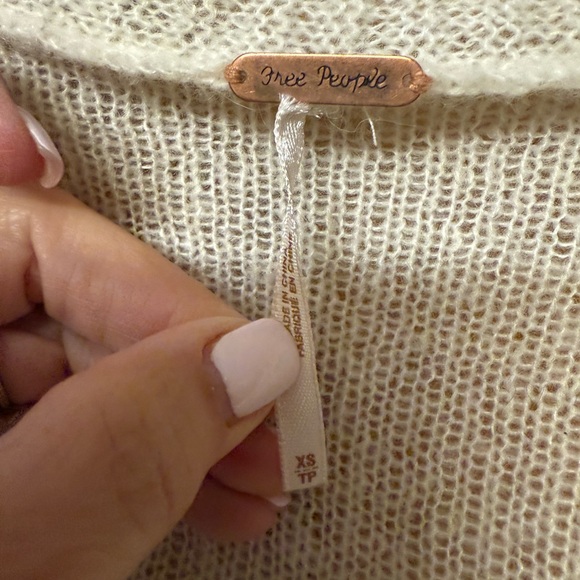 Free People Cream Crochet Trim Sweater - Picture 5 of 5